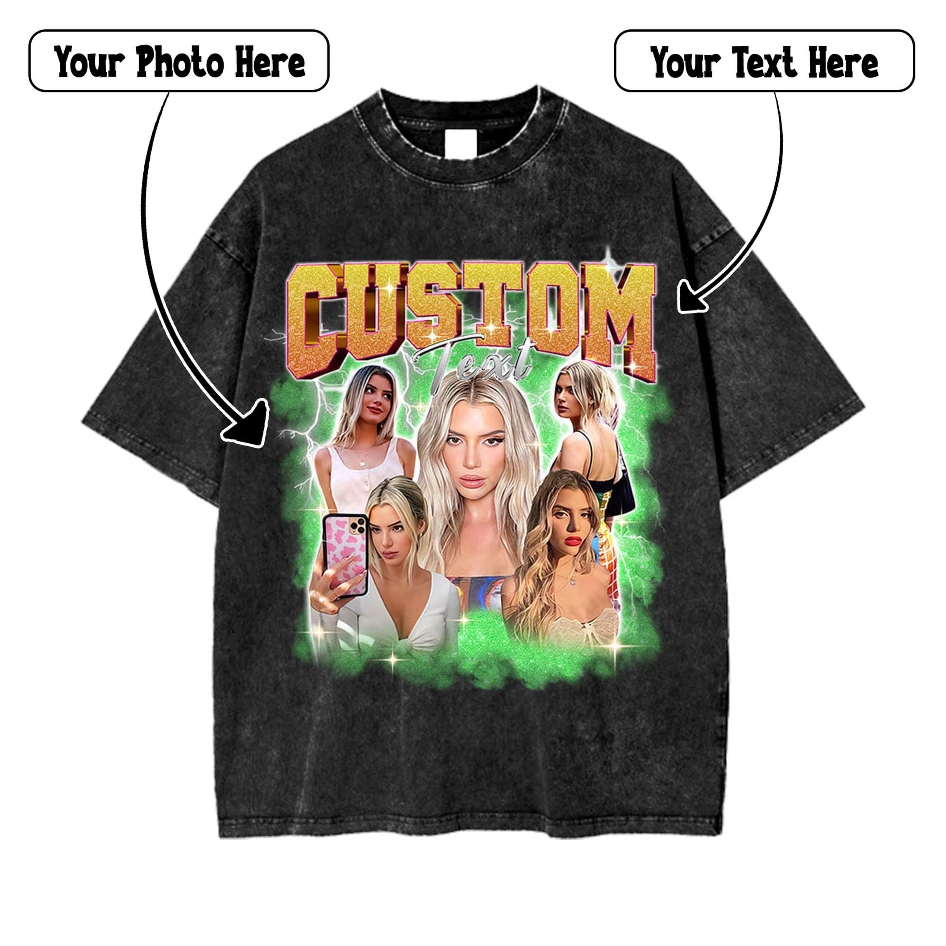 Custom Bootleg Unisex Mineral Wash T-shirt, easychoo.com