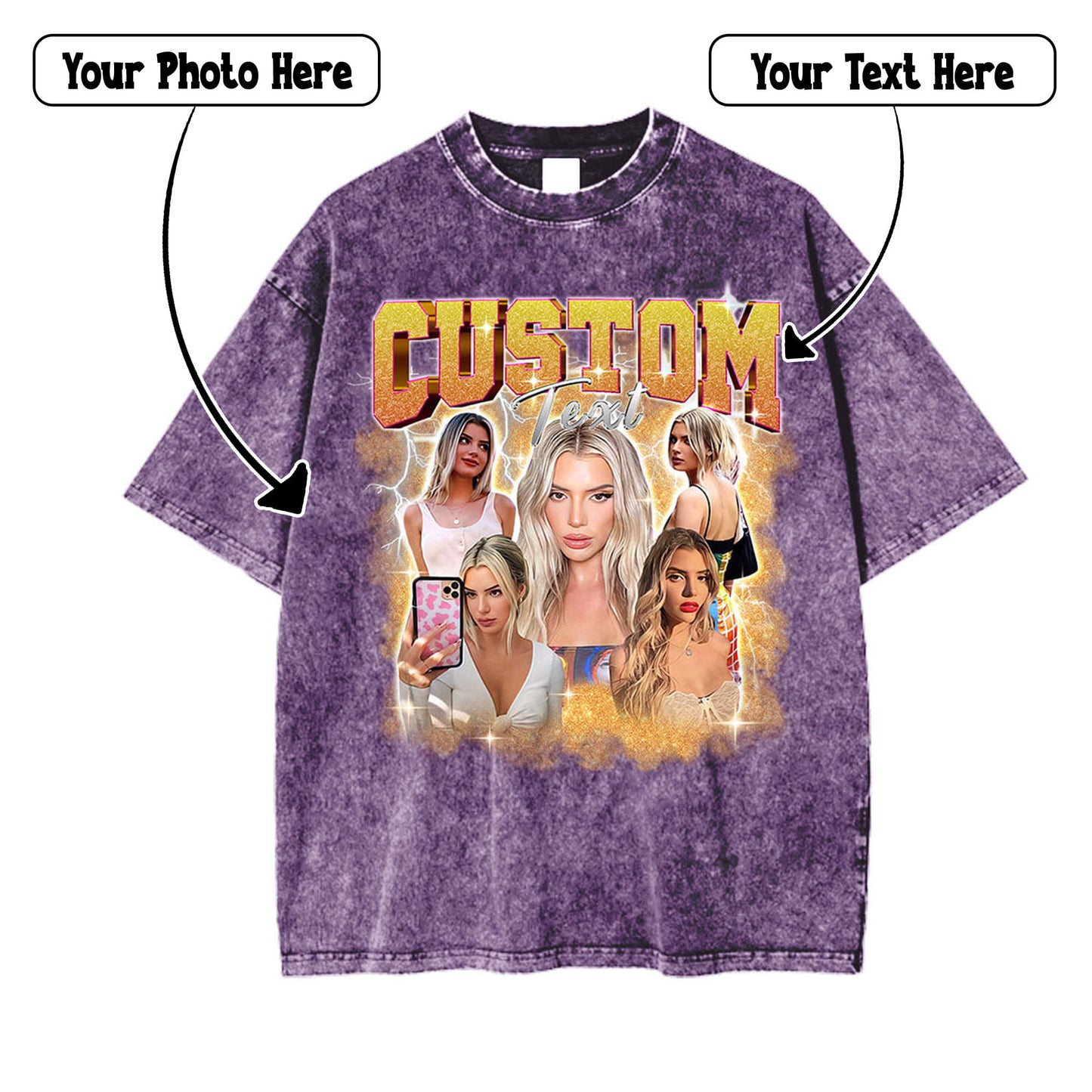 Custom Bootleg Unisex Mineral Wash T-shirt, easychoo.com