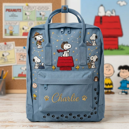 Snoopy Fjallraven Kanken Hand-Embroidered Backpack