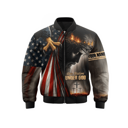 One Nation Under God – Custom Christian Flag & Cross Hoodie