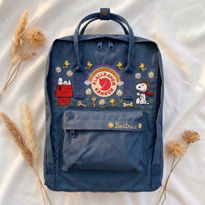 Snoopy Fjallraven Kanken Hand-Embroidered Backpack