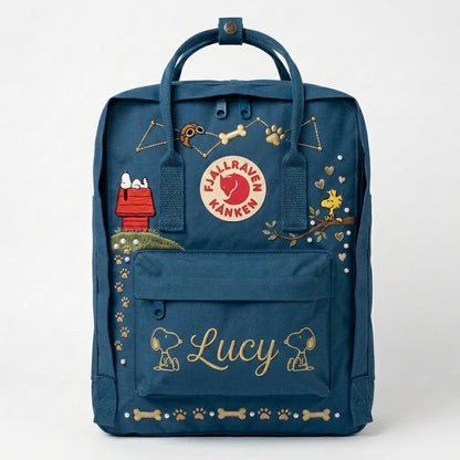 Snoopy Fjallraven Kanken Hand-Embroidered Backpack