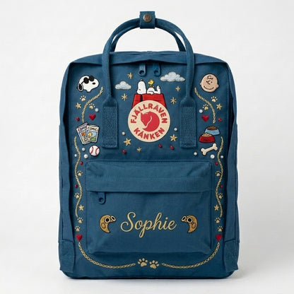 Snoopy Fjallraven Kanken Hand-Embroidered Backpack