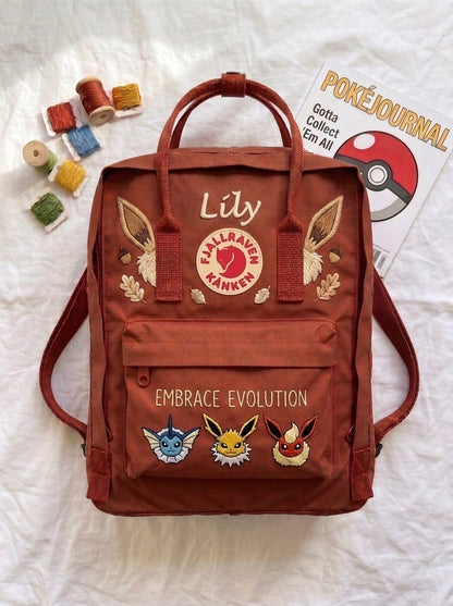 Pokemon Fjallraven Kanken Hand-Embroidered Backpack