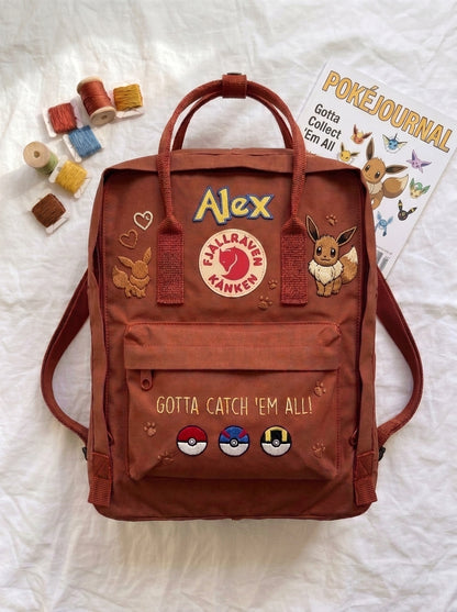 Pokemon Fjallraven Kanken Hand-Embroidered Backpack