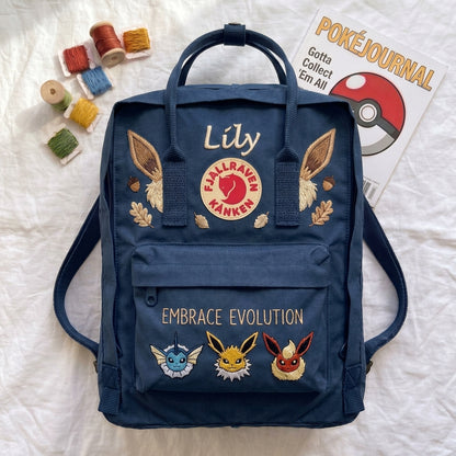 Pokemon Fjallraven Kanken Hand-Embroidered Backpack