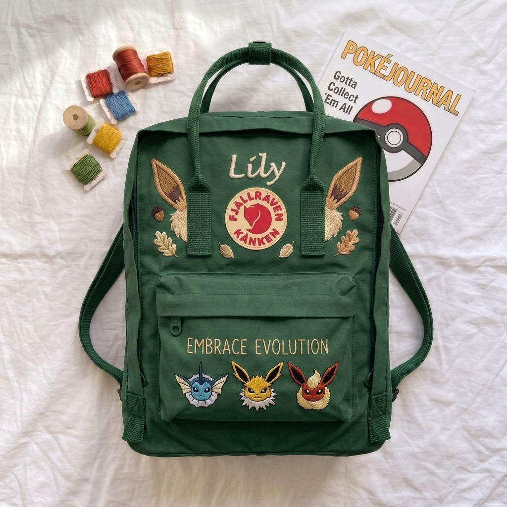Pokemon Fjallraven Kanken Hand-Embroidered Backpack