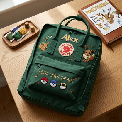 Pokemon Fjallraven Kanken Hand-Embroidered Backpack