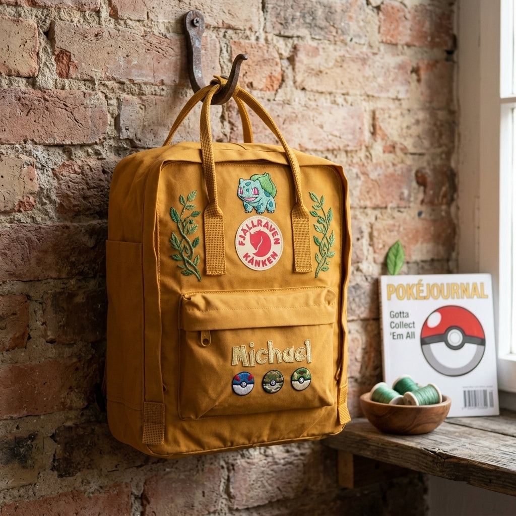 Pokemon Fjallraven Kanken Hand-Embroidered Backpack