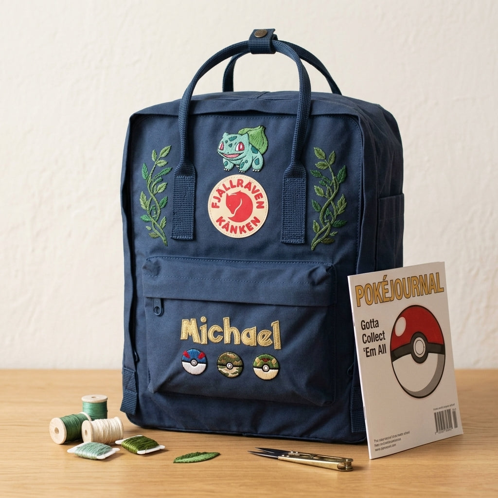 Pokemon Fjallraven Kanken Hand-Embroidered Backpack