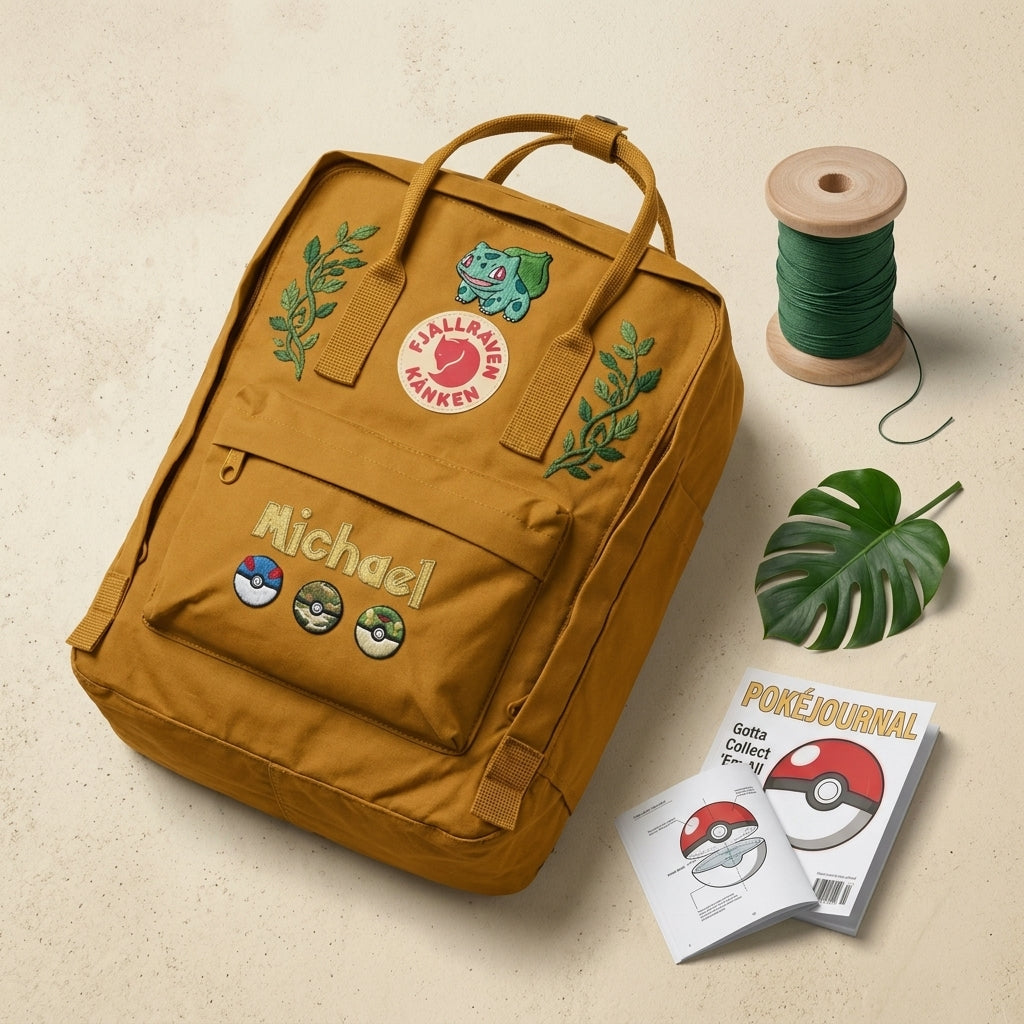 Pokemon Fjallraven Kanken Hand-Embroidered Backpack