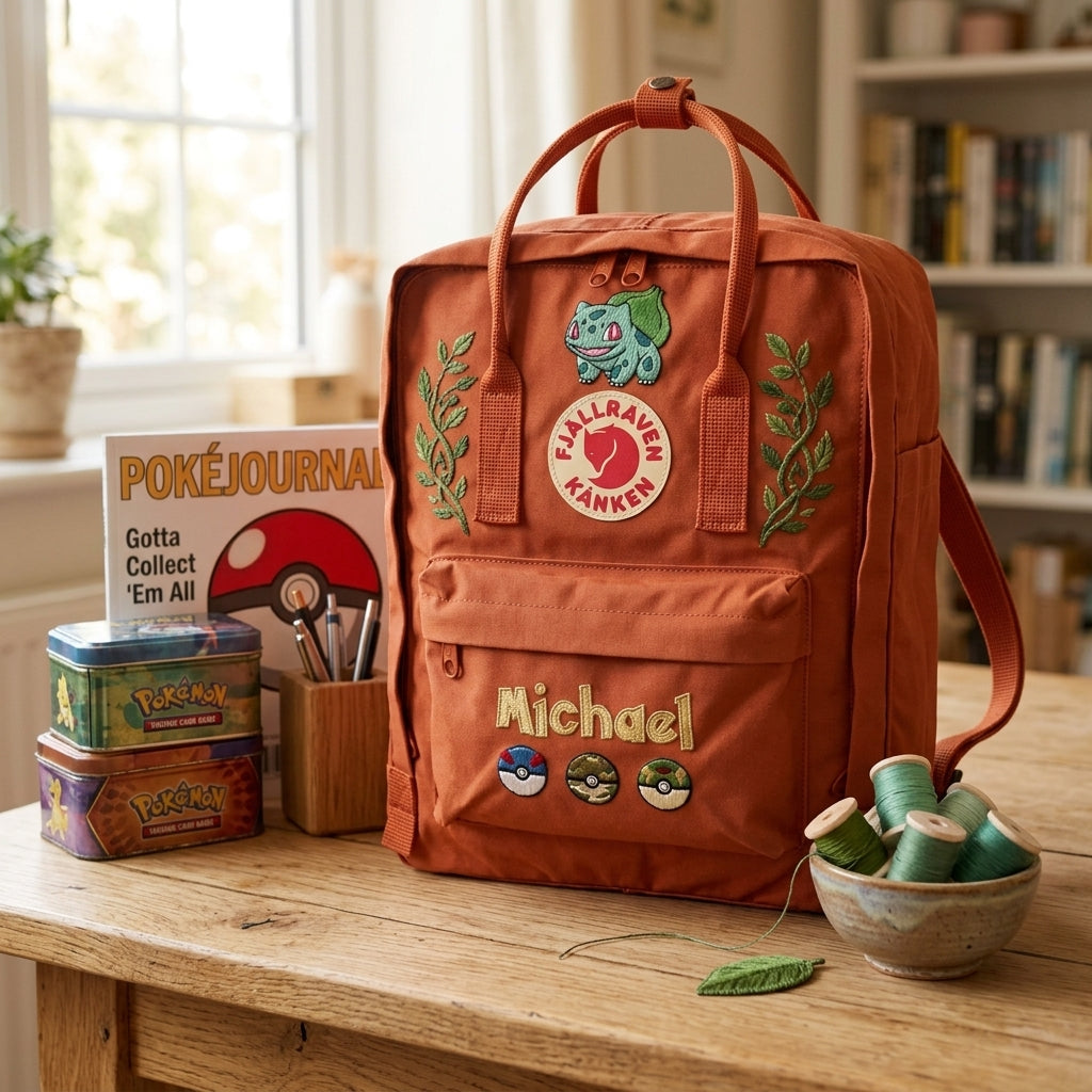 Pokemon Fjallraven Kanken Hand-Embroidered Backpack