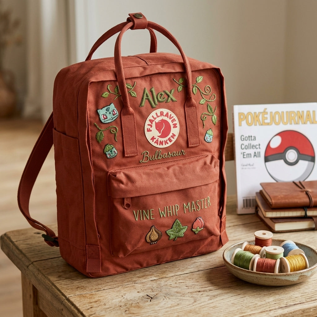 Pokemon Fjallraven Kanken Hand-Embroidered Backpack