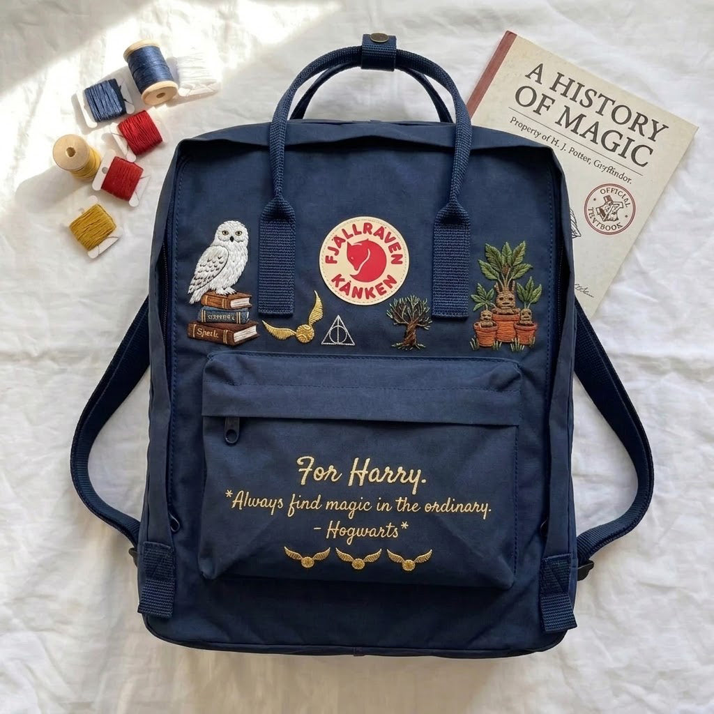Harry Potter Fjallraven Kanken Hand-Embroidered Backpack