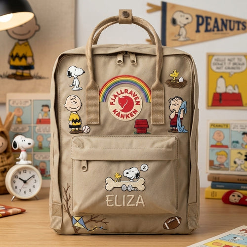 Snoopy Fjallraven Kanken Hand-Embroidered Backpack