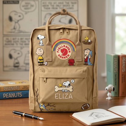 Snoopy Fjallraven Kanken Hand-Embroidered Backpack