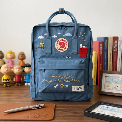 Snoopy Fjallraven Kanken Hand-Embroidered Backpack