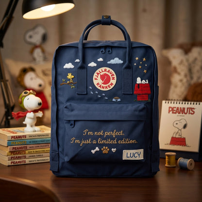 Snoopy Fjallraven Kanken Hand-Embroidered Backpack