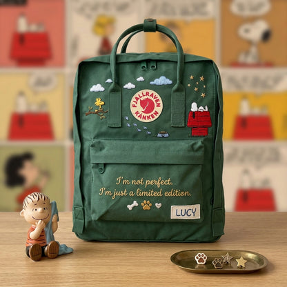 Snoopy Fjallraven Kanken Hand-Embroidered Backpack