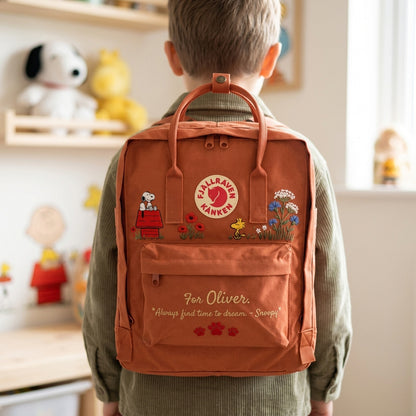 Snoopy Fjallraven Kanken Hand-Embroidered Backpack