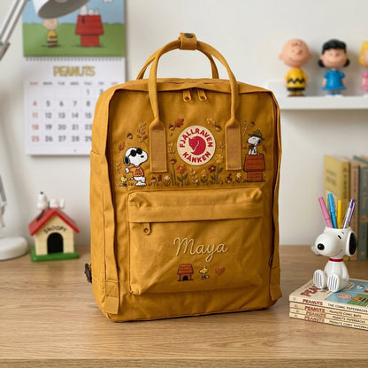 Snoopy Fjallraven Kanken Hand-Embroidered Backpack