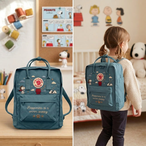 Snoopy Fjallraven Kanken Hand-Embroidered Backpack