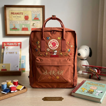Snoopy Fjallraven Kanken Hand-Embroidered Backpack