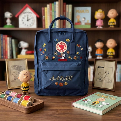 Snoopy Fjallraven Kanken Hand-Embroidered Backpack