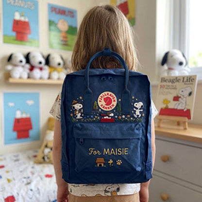 Snoopy Fjallraven Kanken Hand-Embroidered Backpack
