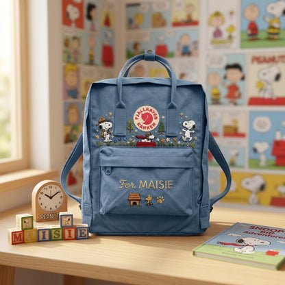 Snoopy Fjallraven Kanken Hand-Embroidered Backpack