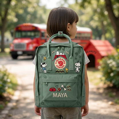 Snoopy Fjallraven Kanken Hand-Embroidered Backpack