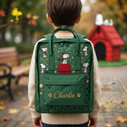 Snoopy Fjallraven Kanken Hand-Embroidered Backpack