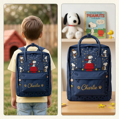 Snoopy Fjallraven Kanken Hand-Embroidered Backpack