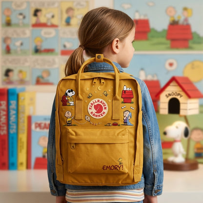 Snoopy Fjallraven Kanken Hand-Embroidered Backpack