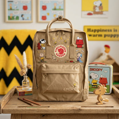 Snoopy Fjallraven Kanken Hand-Embroidered Backpack