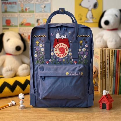Snoopy Fjallraven Kanken Hand-Embroidered Backpack