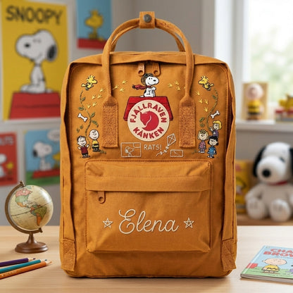 Snoopy Fjallraven Kanken Hand-Embroidered Backpack