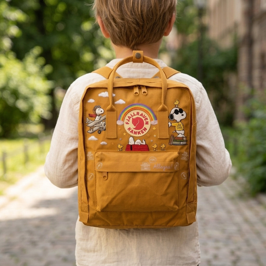 Snoopy Fjallraven Kanken Hand-Embroidered Backpack
