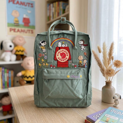 Snoopy Fjallraven Kanken Hand-Embroidered Backpack