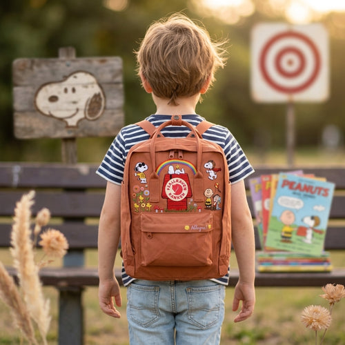 Snoopy Fjallraven Kanken Hand-Embroidered Backpack