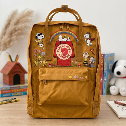 Snoopy Fjallraven Kanken Hand-Embroidered Backpack