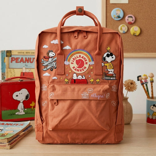 Snoopy Fjallraven Kanken Hand-Embroidered Backpack