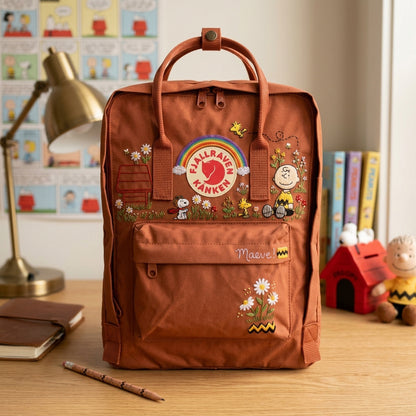 Snoopy Fjallraven Kanken Hand-Embroidered Backpack