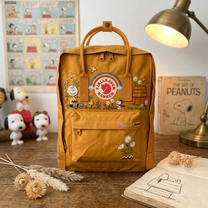 Snoopy Fjallraven Kanken Hand-Embroidered Backpack