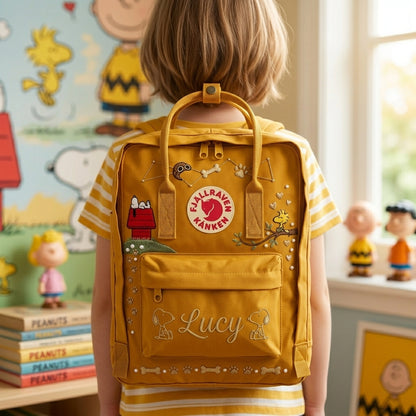 Snoopy Fjallraven Kanken Hand-Embroidered Backpack