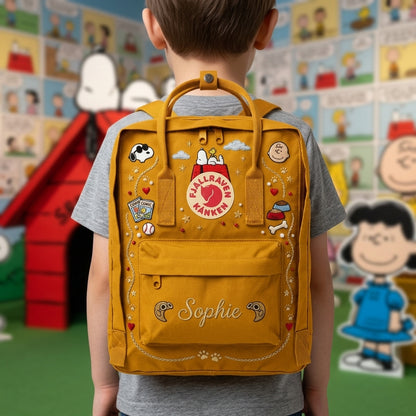 Snoopy Fjallraven Kanken Hand-Embroidered Backpack