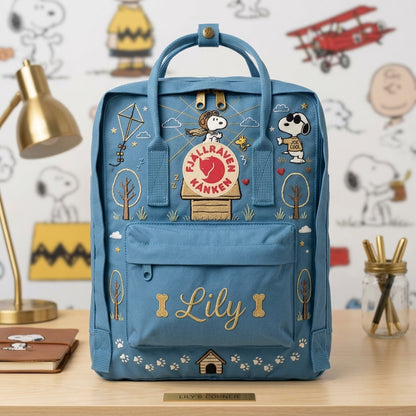 Snoopy Fjallraven Kanken Hand-Embroidered Backpack