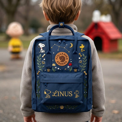 Snoopy Fjallraven Kanken Hand-Embroidered Backpack
