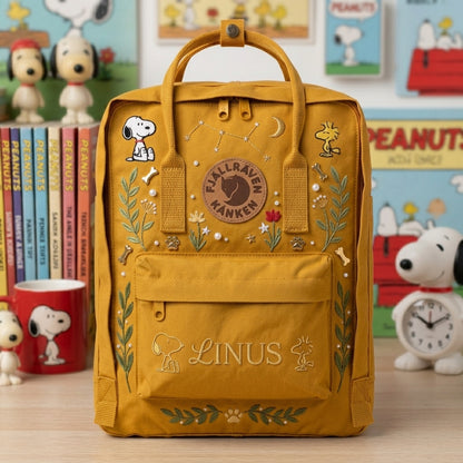 Snoopy Fjallraven Kanken Hand-Embroidered Backpack