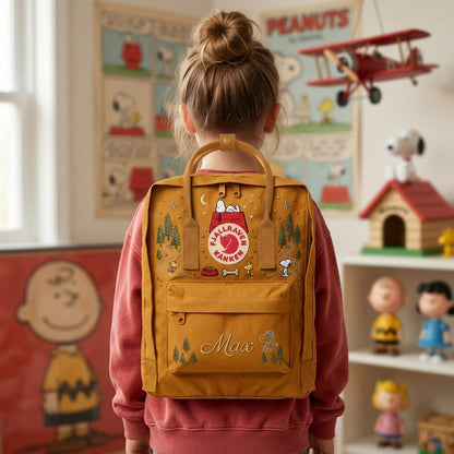 Snoopy Fjallraven Kanken Hand-Embroidered Backpack